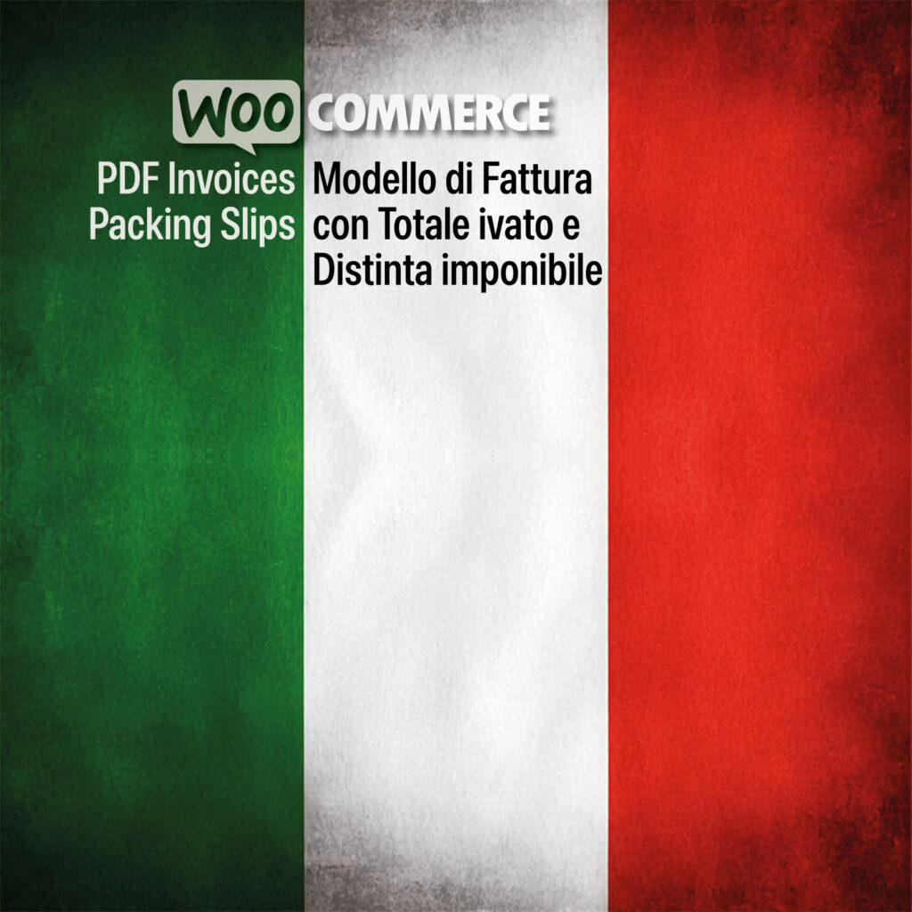 un Modello di Fattura con Totale ivato e Distinta imponibile